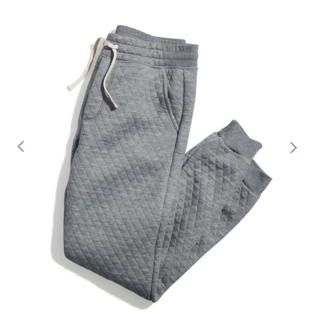 Marine layer Corbet Quilted Jogger in Mid Heather Grey